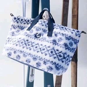 Stylish Blue and White Patterned Tote Bag
